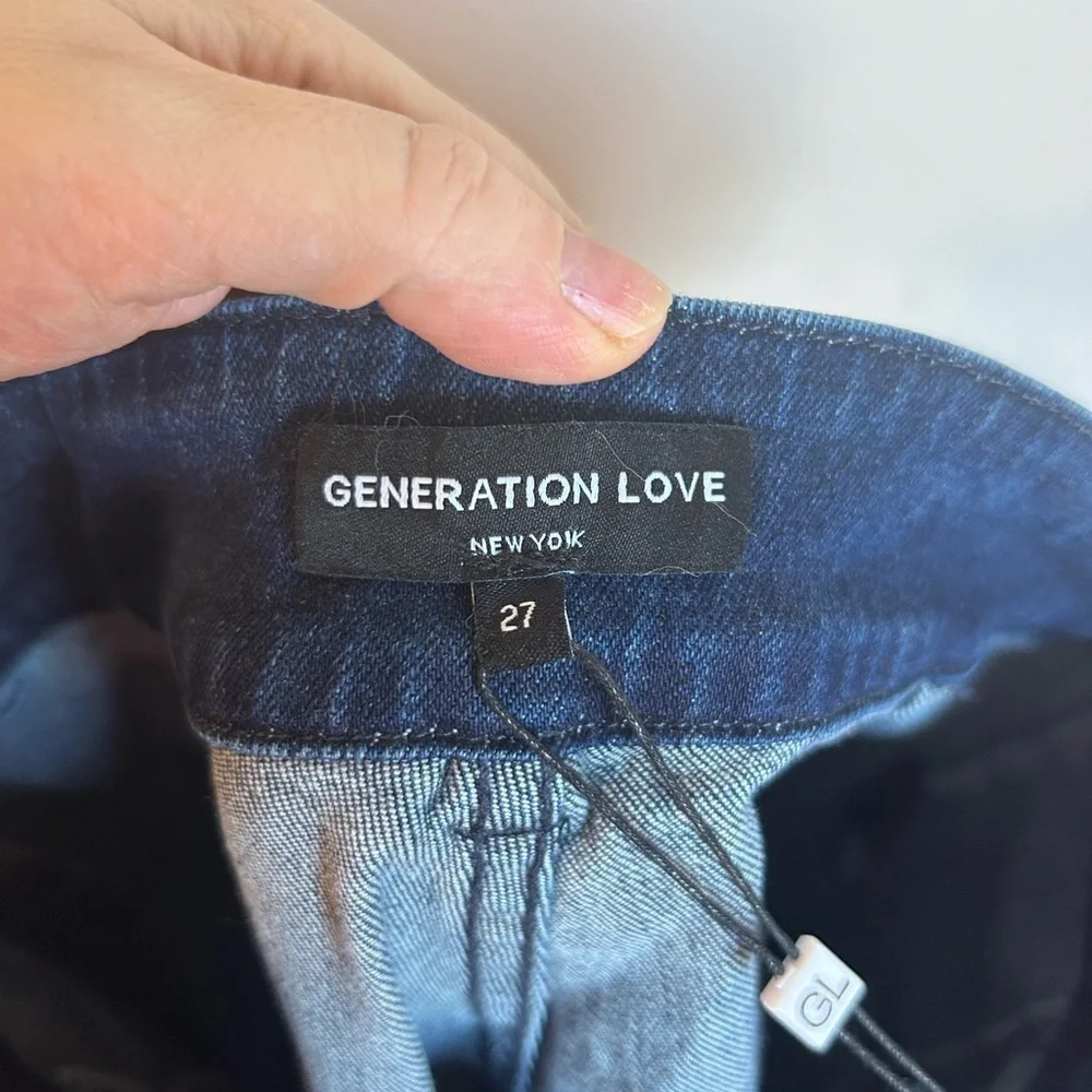 NWT GENERATION LOVE Justine Straight Leg Denim Pants Silvertone Buttons